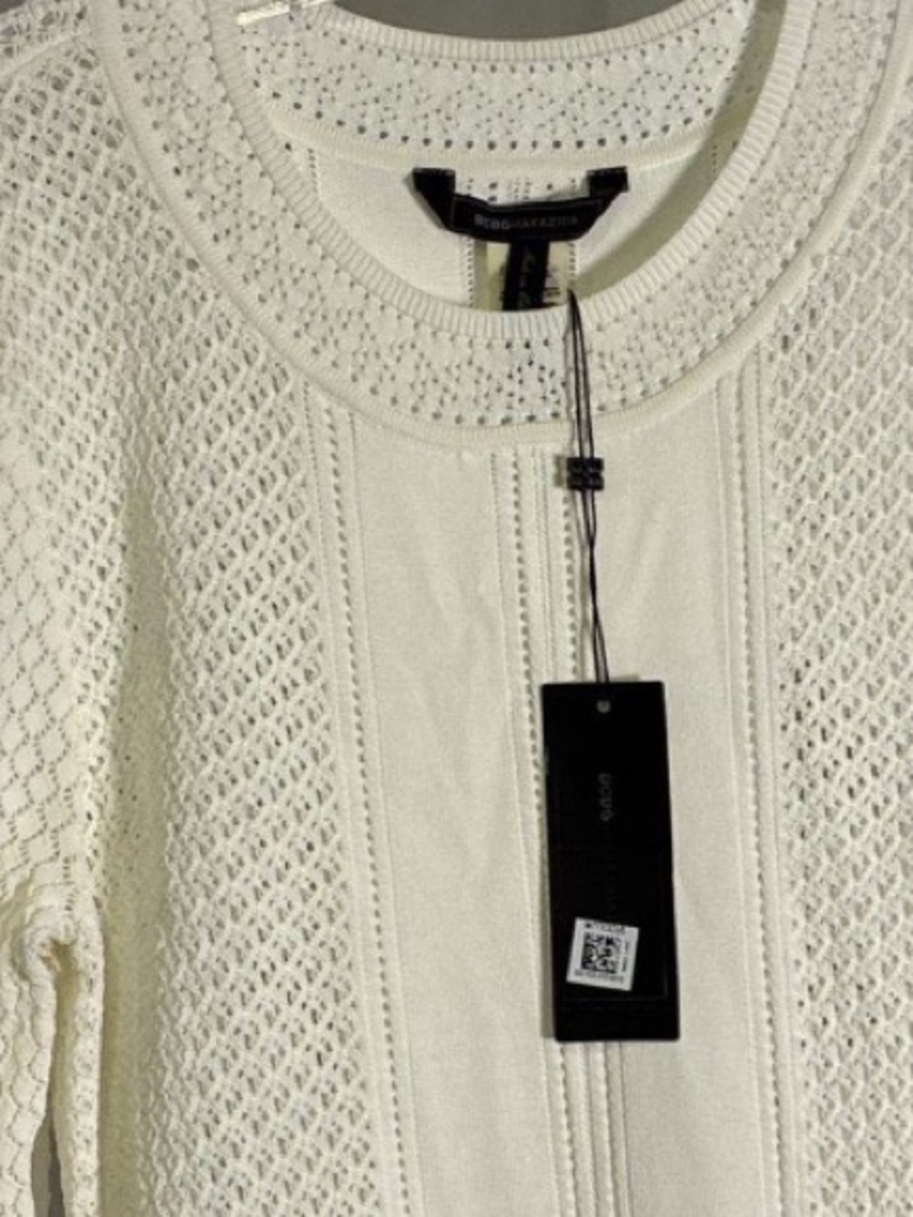 NWT BCBG Gardenia Knit Long Sleeve Fit-and-Flare Midi Dress Sz L - Picture 5 of 7